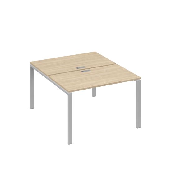 Рабочая станция на металлокаркасе UNO (2х120) дуб скандинавский / металлокаркас серый