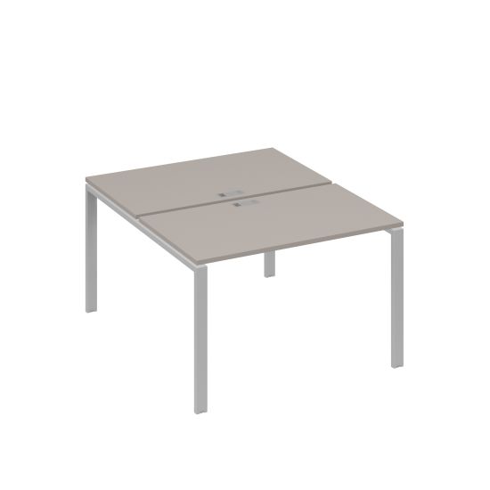 Рабочая станция на металлокаркасе UNO (2х120) мокко премиум / металлокаркас серый