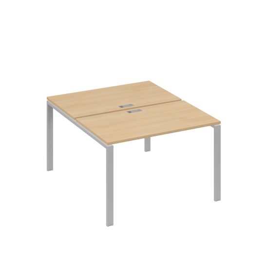 Рабочая станция на металлокаркасе UNO (2х120) натуральный дуб / металлокаркас серый