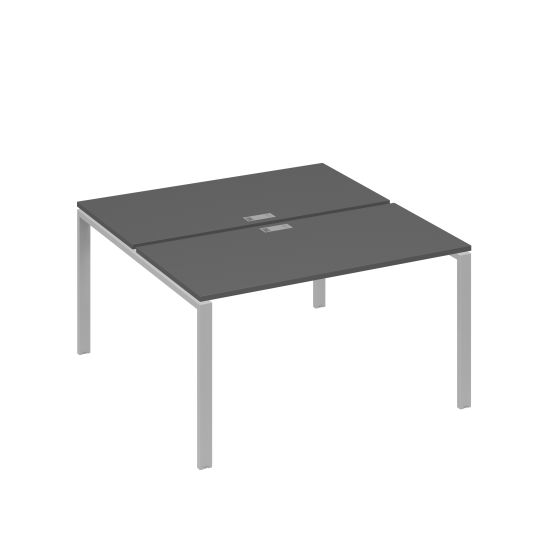 Рабочая станция на металлокаркасе UNO (2х140) антрацит премиум / металлокаркас серый