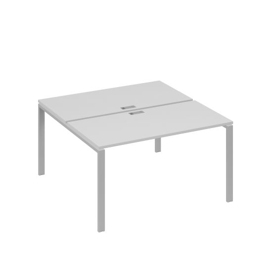 Рабочая станция на металлокаркасе UNO (2х140) серый / металлокаркас серый