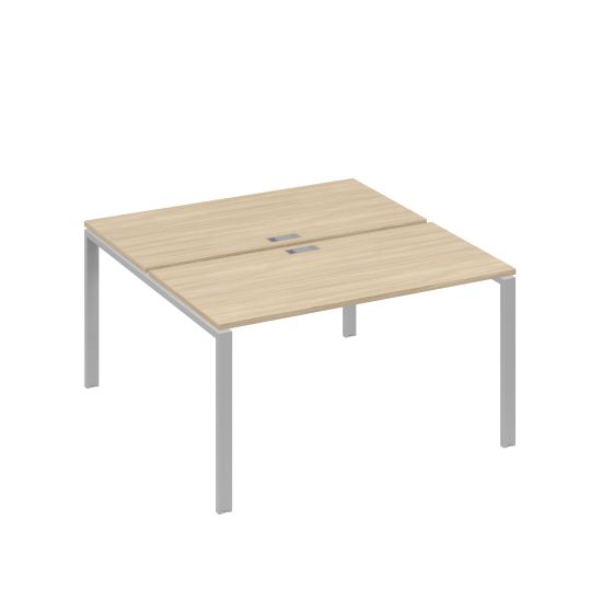 Рабочая станция на металлокаркасе UNO (2х140) дуб скандинавский / металлокаркас серый