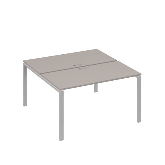 Рабочая станция на металлокаркасе UNO (2х140) мокко премиум / металлокаркас серый