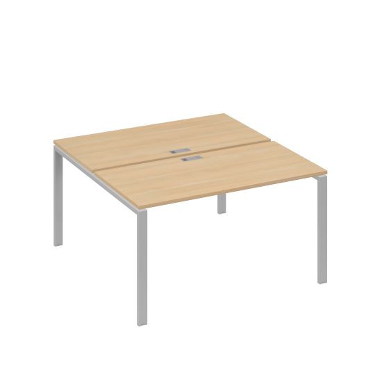 Рабочая станция на металлокаркасе UNO (2х140) натуральный дуб / металлокаркас серый