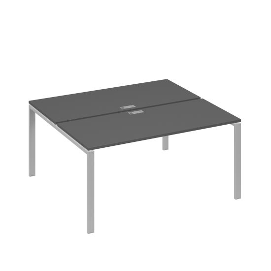 Рабочая станция на металлокаркасе UNO (2х160) антрацит премиум / металлокаркас серый
