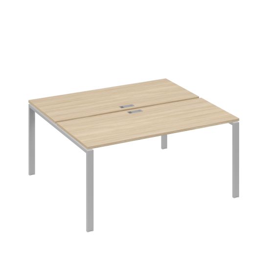 Рабочая станция на металлокаркасе UNO (2х160) дуб скандинавский / металлокаркас серый