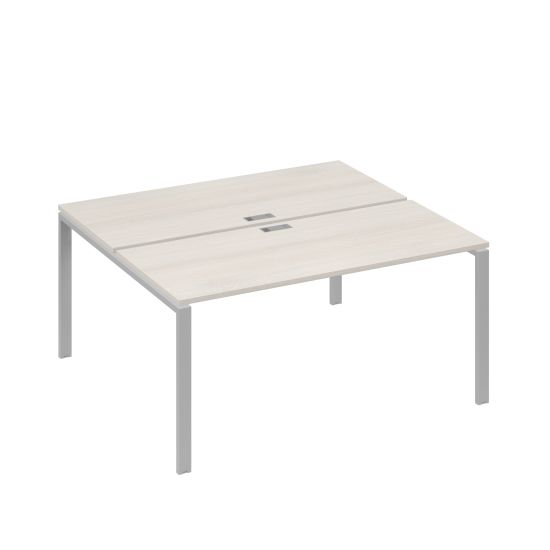 Рабочая станция на металлокаркасе UNO (2х160) дуб / металлокаркас серый