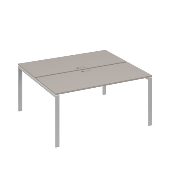 Рабочая станция на металлокаркасе UNO (2х160) мокко премиум / металлокаркас серый