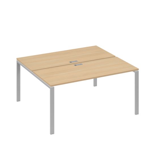 Рабочая станция на металлокаркасе UNO (2х160) натуральный дуб / металлокаркас серый