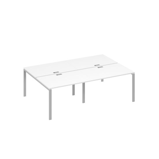 Рабочая станция металлокаркас UNO 4х120 белый премиум / металлокаркас серый