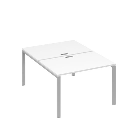 Станция рабочая 2х120 на металлокаркасе UNO белый премиум / металлокаркас серый
