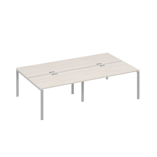 Станция на металлокаркасе UNO столы 4х140 дуб / металлокаркас серый