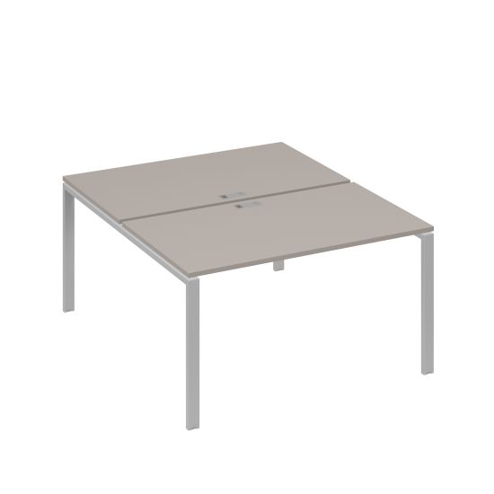 Станция рабочая на металлокаркасе UNO 2х140 мокко премиум / металлокаркас серый