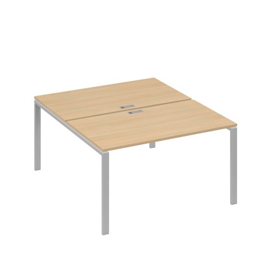 Станция рабочая на металлокаркасе UNO 2х140 натуральный дуб / металлокаркас серый
