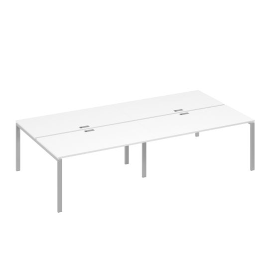 Станция рабочая на металлокаркасе UNO 4х160 белый премиум / металлокаркас серый