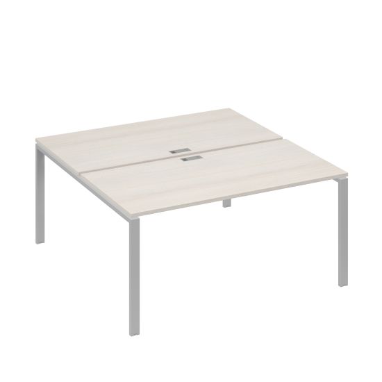 Рабочая станция опоры UNO столы 2х160 дуб / металлокаркас серый