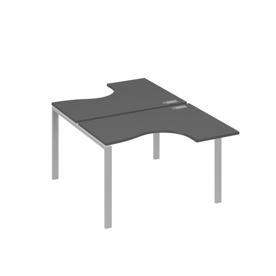 Рабочая станция опоры UNO столы (2х120) Классика антрацит премиум / металлокаркас серый