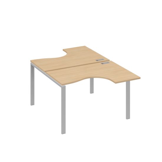 Рабочая станция опоры UNO столы (2х120) Классика натуральный дуб / металлокаркас серый