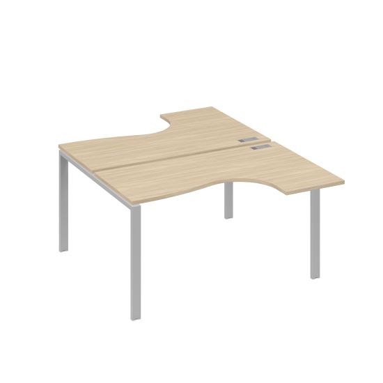 Рабочая станция (2х140) опоры UNO столы Классика дуб скандинавский / металлокаркас серый