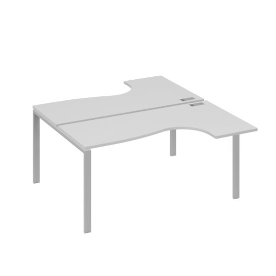 Рабочая станция UNO (2х160) со столами эргономичными серый / металлокаркас серый