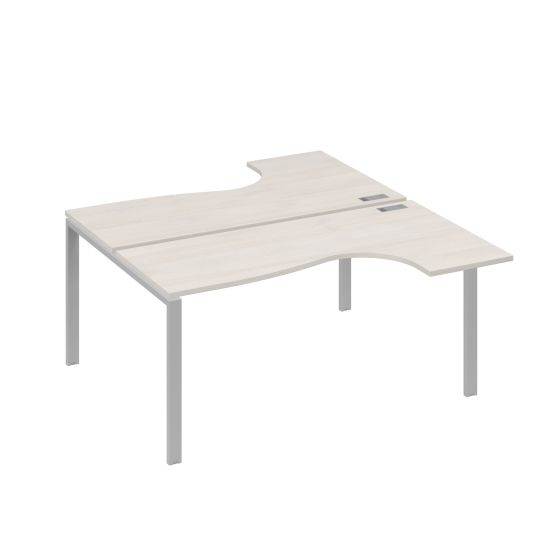 Рабочая станция UNO (2х160) со столами эргономичными дуб / металлокаркас серый