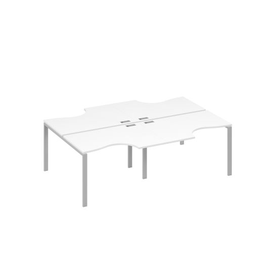 Станция рабочая UNO (4х120) со столами Классика белый премиум / металлокаркас серый