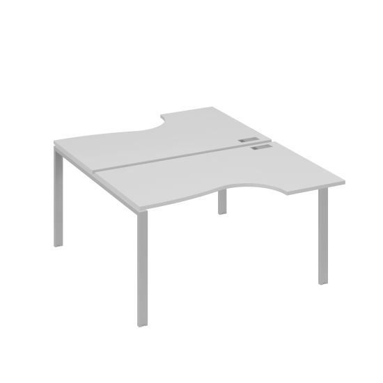 Рабочая станция (2х140) каркас UNO со столами Классика серый / металлокаркас серый