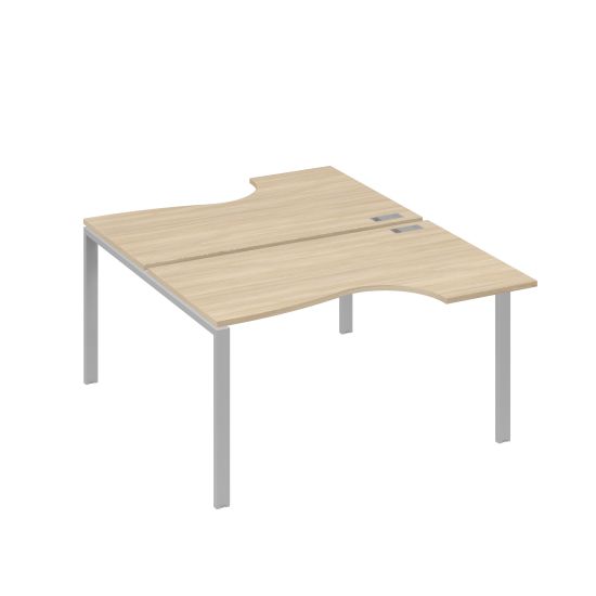 Рабочая станция (2х140) каркас UNO со столами Классика дуб скандинавский / металлокаркас серый