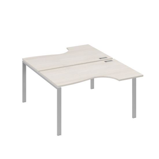 Рабочая станция (2х140) каркас UNO со столами Классика дуб / металлокаркас серый