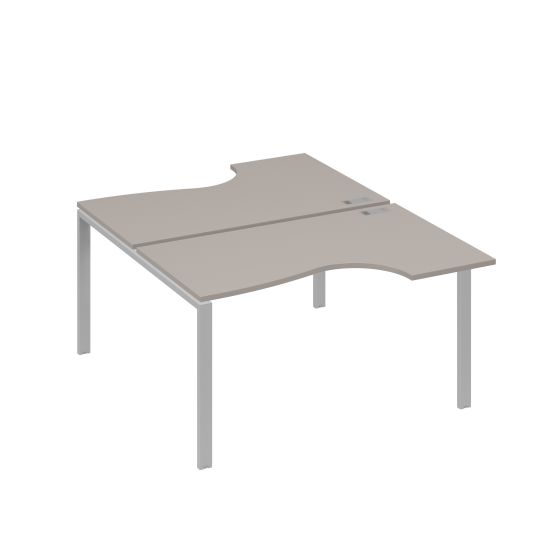 Рабочая станция (2х140) каркас UNO со столами Классика мокко премиум / металлокаркас серый