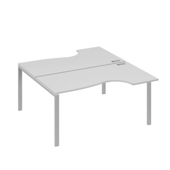 Станция на каркасе UNO (2х160) столы Классика серый / металлокаркас серый