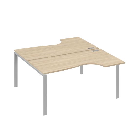 Станция на каркасе UNO (2х160) столы Классика дуб скандинавский / металлокаркас серый
