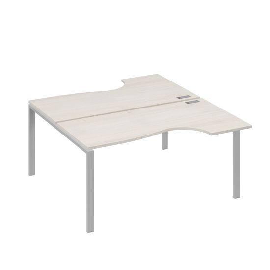 Станция на каркасе UNO (2х160) столы Классика дуб / металлокаркас серый