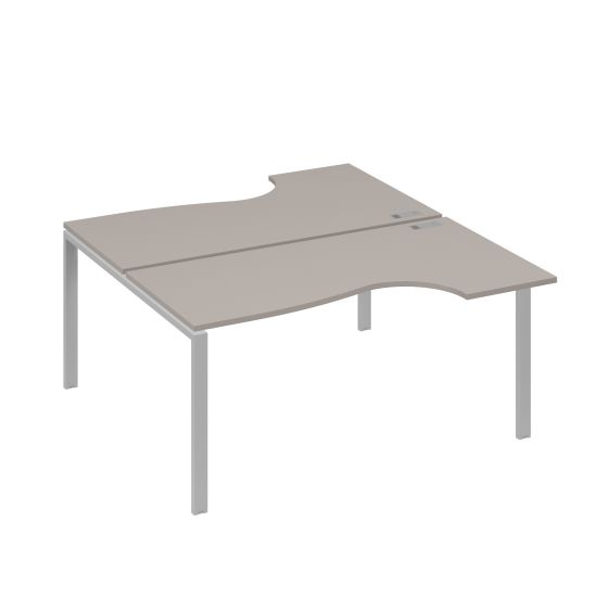 Станция на каркасе UNO (2х160) столы Классика мокко премиум / металлокаркас серый