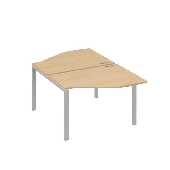 Рабочая станция опоры UNO со столами Техно (2х120) натуральный дуб / металлокаркас серый