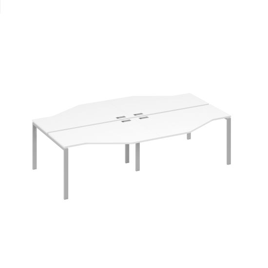 Рабочая станция каркас UNO столы Техно (4х140) эргономичные белый премиум / металлокаркас серый