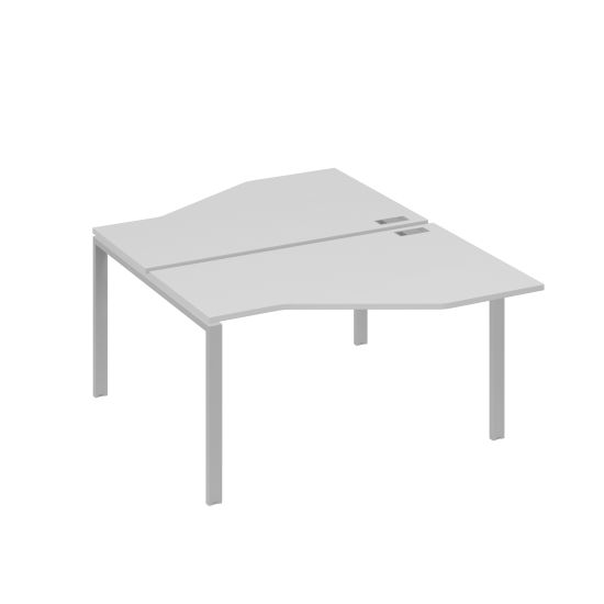 Рабочая станция (2х140) со столами Техно на каркасе UNO серый / металлокаркас серый