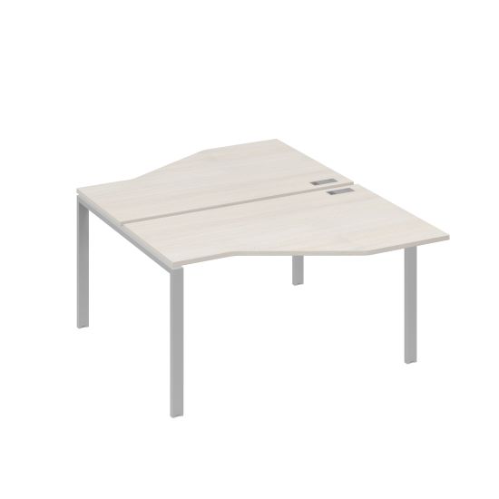 Рабочая станция (2х140) со столами Техно на каркасе UNO дуб / металлокаркас серый