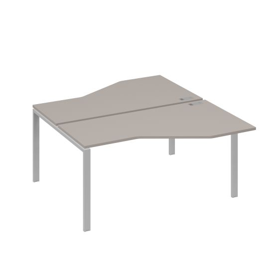 Рабочая станция со столами (2х160) Техно на каркасе UNO мокко премиум / металлокаркас серый