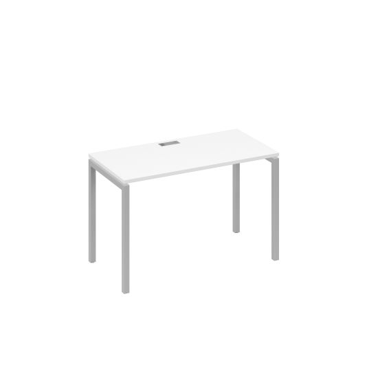 Стол письменный на металлокаркасе DUE белый премиум / металлокаркас серый