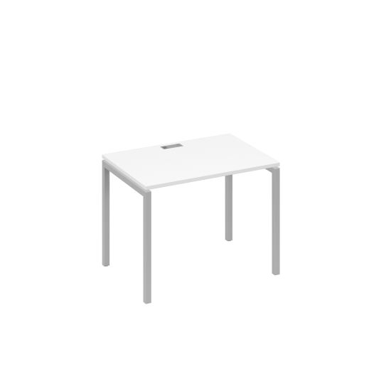 Стол письменный на металлокаркасе DUE белый премиум / металлокаркас серый