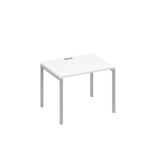 Стол письменный на металлокаркасе DUE белый премиум / металлокаркас серый
