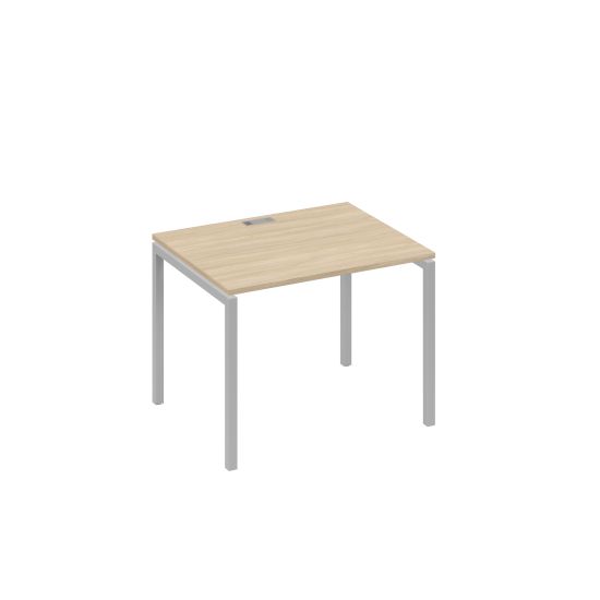 Стол письменный на металлокаркасе DUE дуб скандинавский / металлокаркас серый