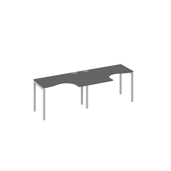 Рабочая станция столы Классика каркас DUE (2х120) антрацит премиум / металлокаркас серый
