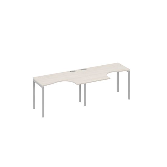Рабочая станция столы Классика каркас DUE (2х120) дуб / металлокаркас серый