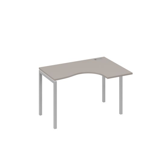 Стол Классика на металлокаркасе DUE эргономичный правый мокко премиум / металлокаркас серый