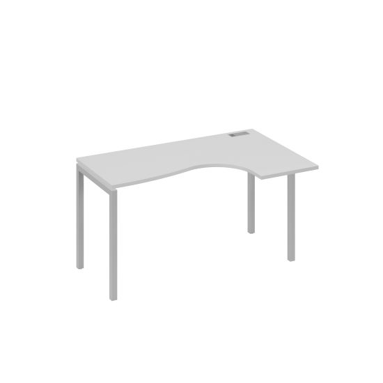 Стол правый Классика на металлокаркасе DUE эргономичный серый / металлокаркас серый