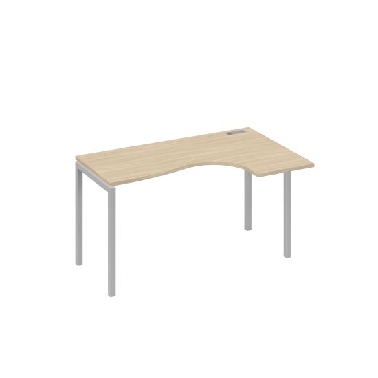 Стол правый Классика на металлокаркасе DUE эргономичный дуб скандинавский / металлокаркас серый