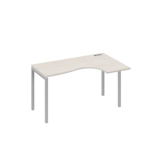 Стол правый Классика на металлокаркасе DUE эргономичный дуб / металлокаркас серый