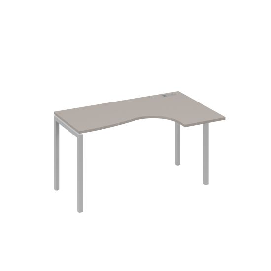 Стол правый Классика на металлокаркасе DUE эргономичный мокко премиум / металлокаркас серый